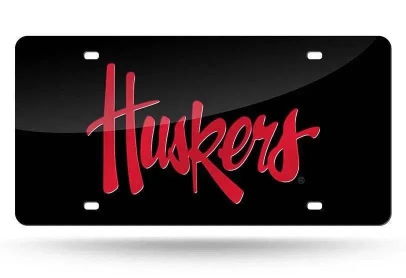Nebraska Cornhuskers Laser Cut Black Acrylic License Plate - ToylandEU™