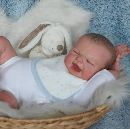 Lifelike 50cm Reborn Vinyl Baby Doll With Painted Hair Handmade - ToylandEU