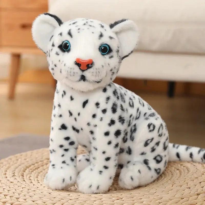 Lifelike White Leopard Plush Toy Realistic Decor - ToylandEU™