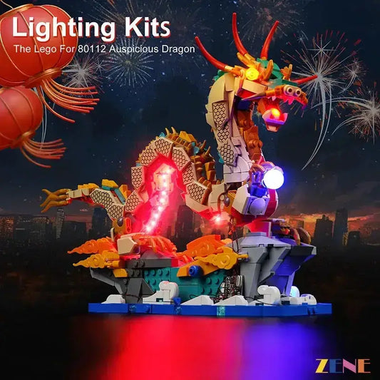 MOC Lego Light Kit for Auspicious Dragon 80112 Illumination - ToylandEU