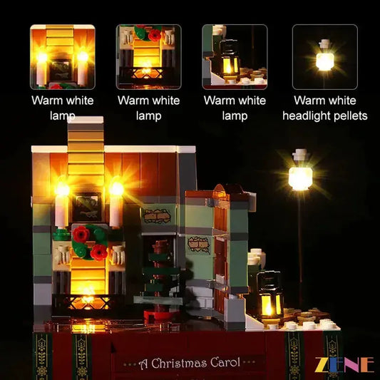MOC LEGO Charles Dickens Tribute Light Kit for 40410 Illuminated Display - ToylandEU