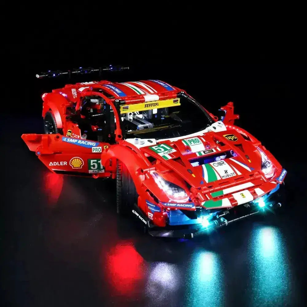 MOC Lego Ferrari 488 GTE Lighting Kit Brightens Display - ToylandEU