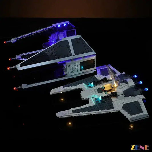 MOC LEGO Mandalorian Fang Fighter Light Kit With Blue Glow Illumination - ToylandEU