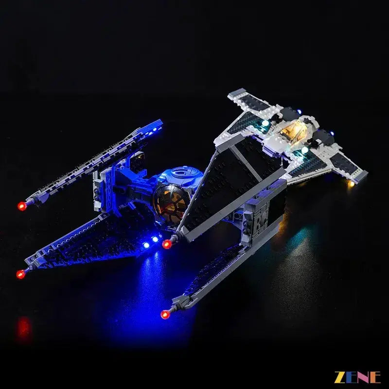 MOC LEGO Mandalorian Fang Fighter Light Kit With Blue Glow Illumination - ToylandEU