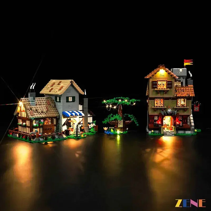 MOC Easy Install LEGO Light Kit For Medieval Town Square 10332 - ToylandEU