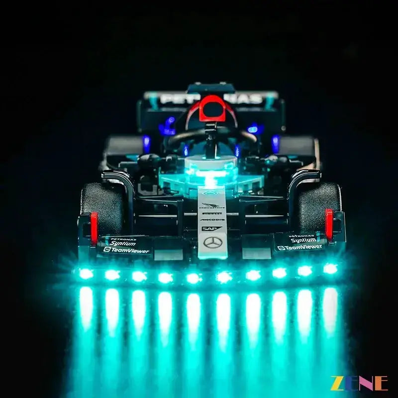 MOC Lego Mercedes F1 Light Kit With Turquoise Blue Illumination - ToylandEU