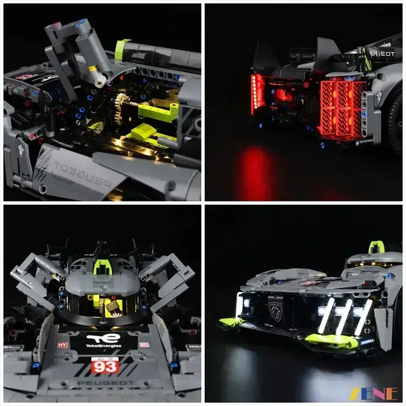 Light Kit for LEGO PEUGEOT 9X8 24H Le Mans Hybrid Hypercar #42156 - ToylandEU