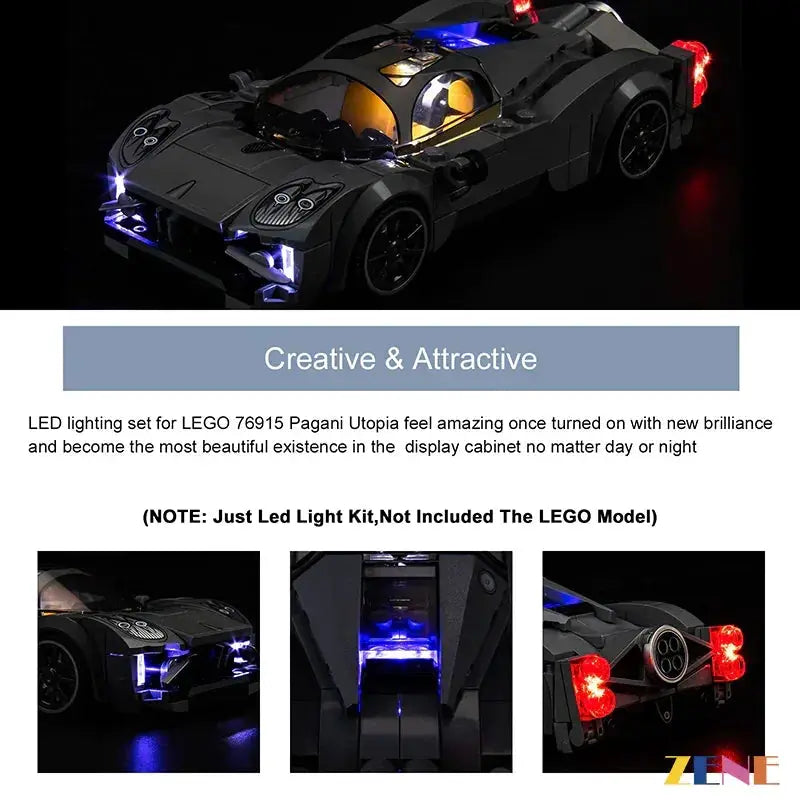 MOC Lego Pagani Utopia Light Kit Easy Install Concealed Wiring - ToylandEU