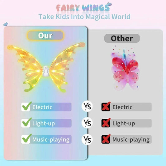 Light Up Fairy Wings For Girls With LEDs And Music - ToylandEU