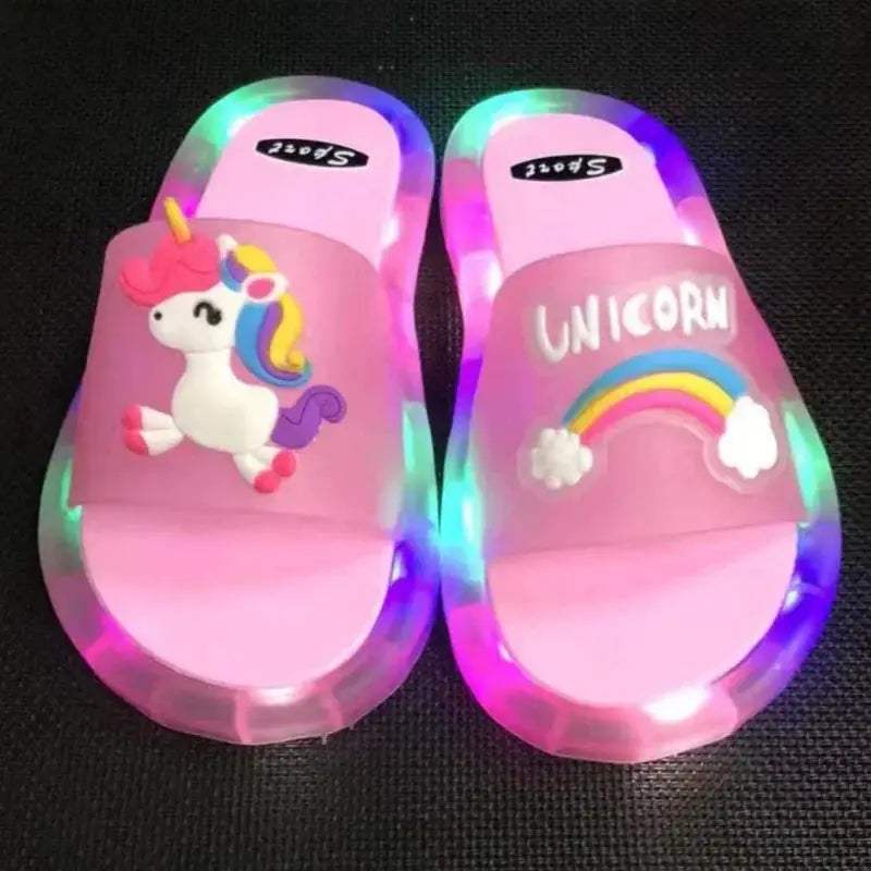 Light Up Unicorn Kids Slippers Unisex Cartoon Shoes - ToylandEU™