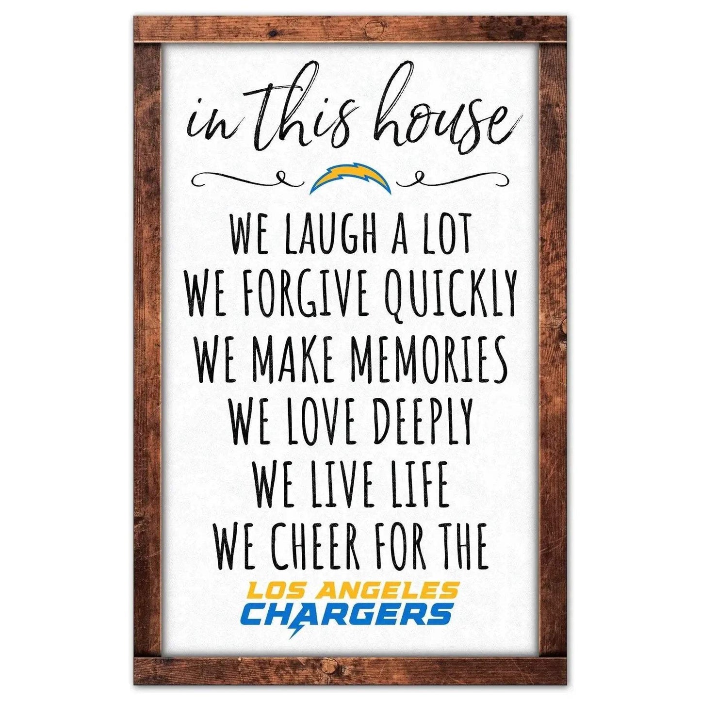 Los Angeles Chargers Sign 11x17 Wood In This House Display - ToylandEU™
