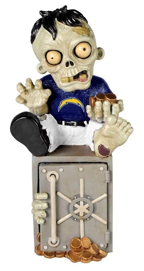 Los Angeles Chargers Zombie Figurine Bank Resin Painted - ToylandEU™