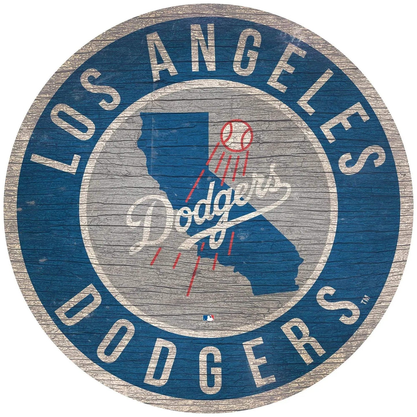 Los Angeles Dodgers Wood Round State Design Sign 24 Inch - ToylandEU™
