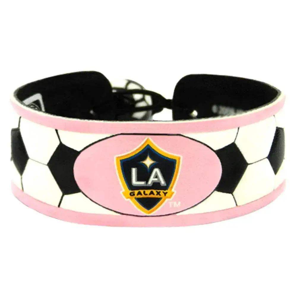 Los Angeles Galaxy Leather Bracelet Soccer Pink Adjustable - ToylandEU™