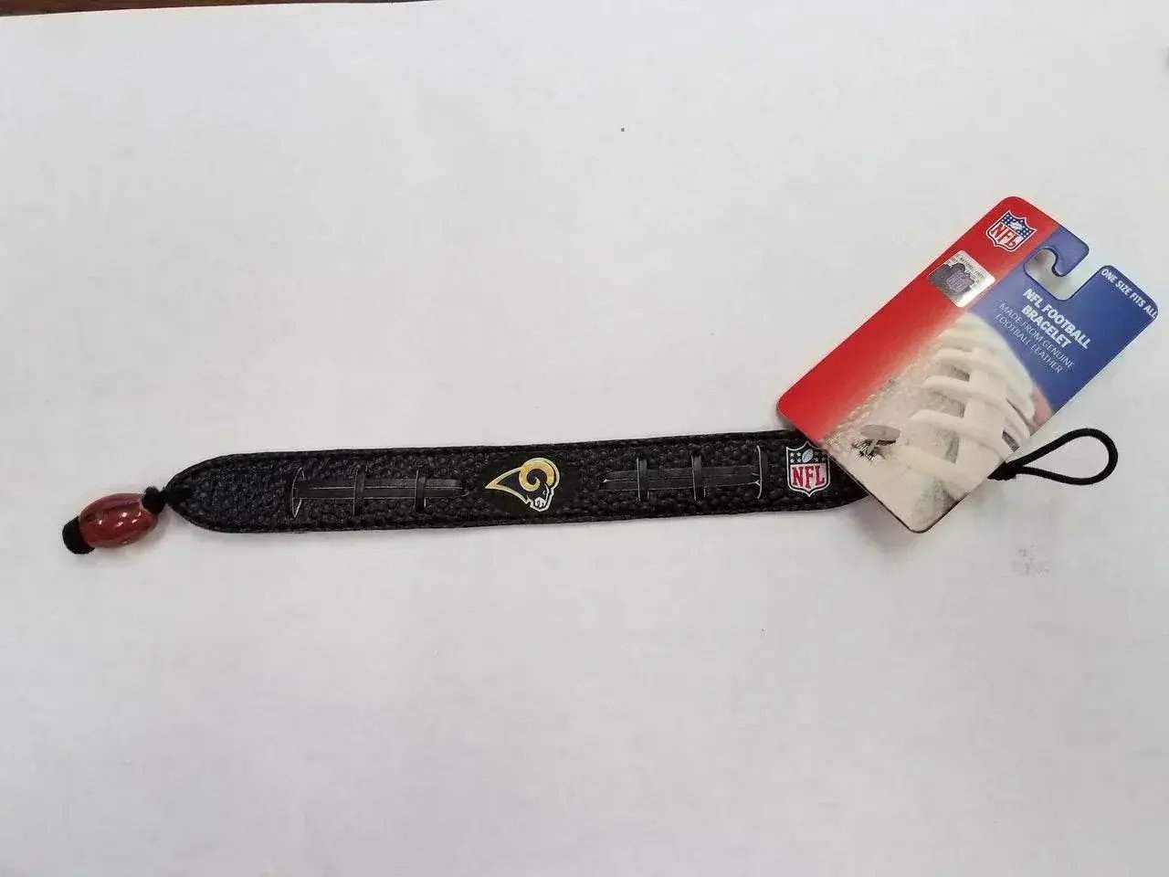 Los Angeles Rams Leather Bracelet Vintage Logo Black - ToylandEU™