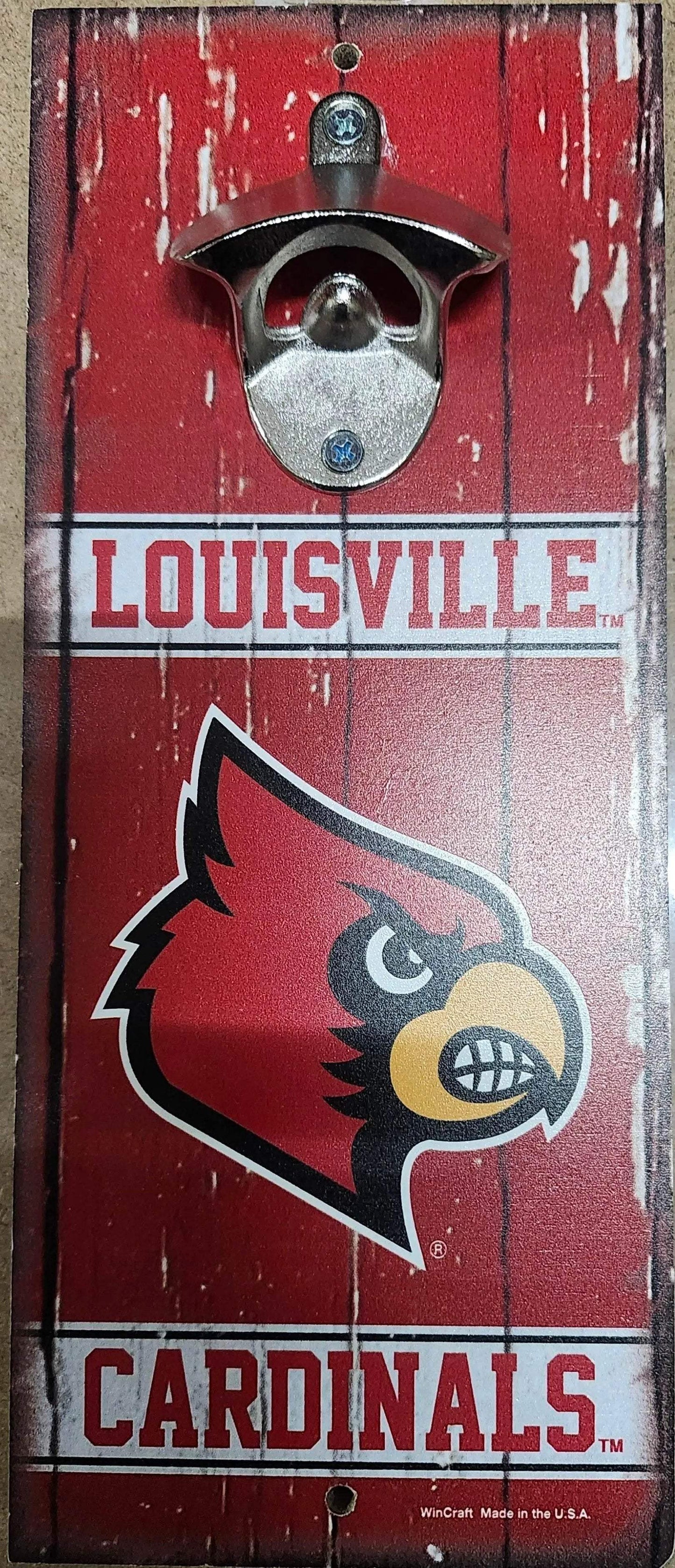 Louisville Cardinals Retro Wood Sign 5x11 Bottle Opener - ToylandEU™
