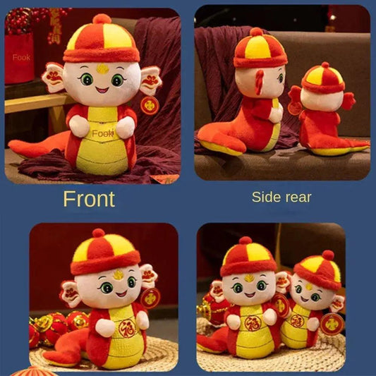 Lucky Wealth Plush Snake Doll Soft Plush New Year Decor - ToylandEU™