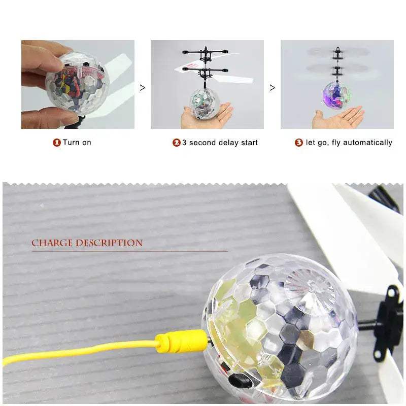 Luminous Flying Ball RC Helicopter Toy With Infrared Induction - ToylandEU