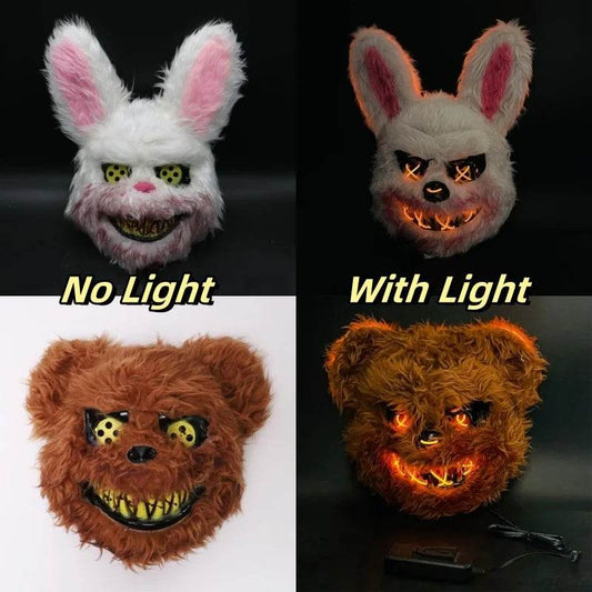 Luminous LED Mask For Halloween Cosplay Scary Plush Ghost - ToylandEU