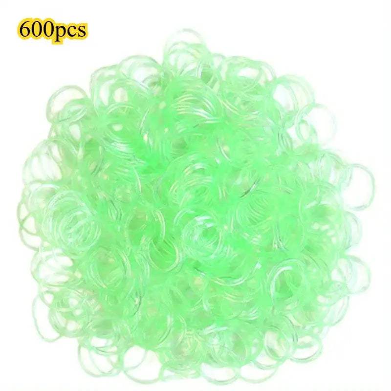 600pcs Colorful Loom Band DIY Bracelet Luminous Transparent Rubber Band Rainbow Circle Bracelet Children's Handmade Toys - ToylandEU