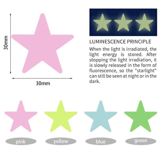 Luminous Wall Stickers Stars Glow In The Dark For Kids - ToylandEU