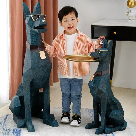 Luxurious Doberman Figurine Side Table Oversized Living Room - ToylandEU