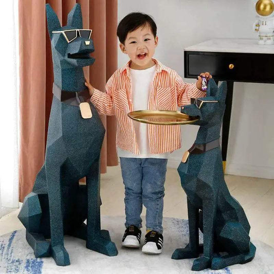 Elegant Doberman Figurine Side Table 2In1 Toyland EU - ToylandEU™