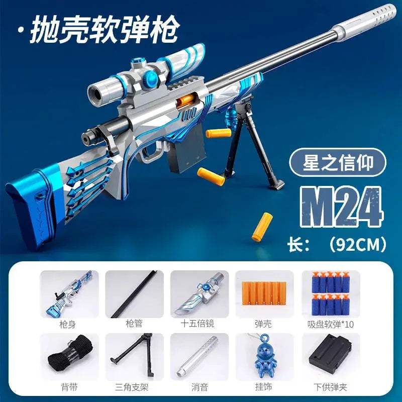 M24 Star Faith Sniper Toy Gun Large 109cm Soft Bullets - ToylandEU