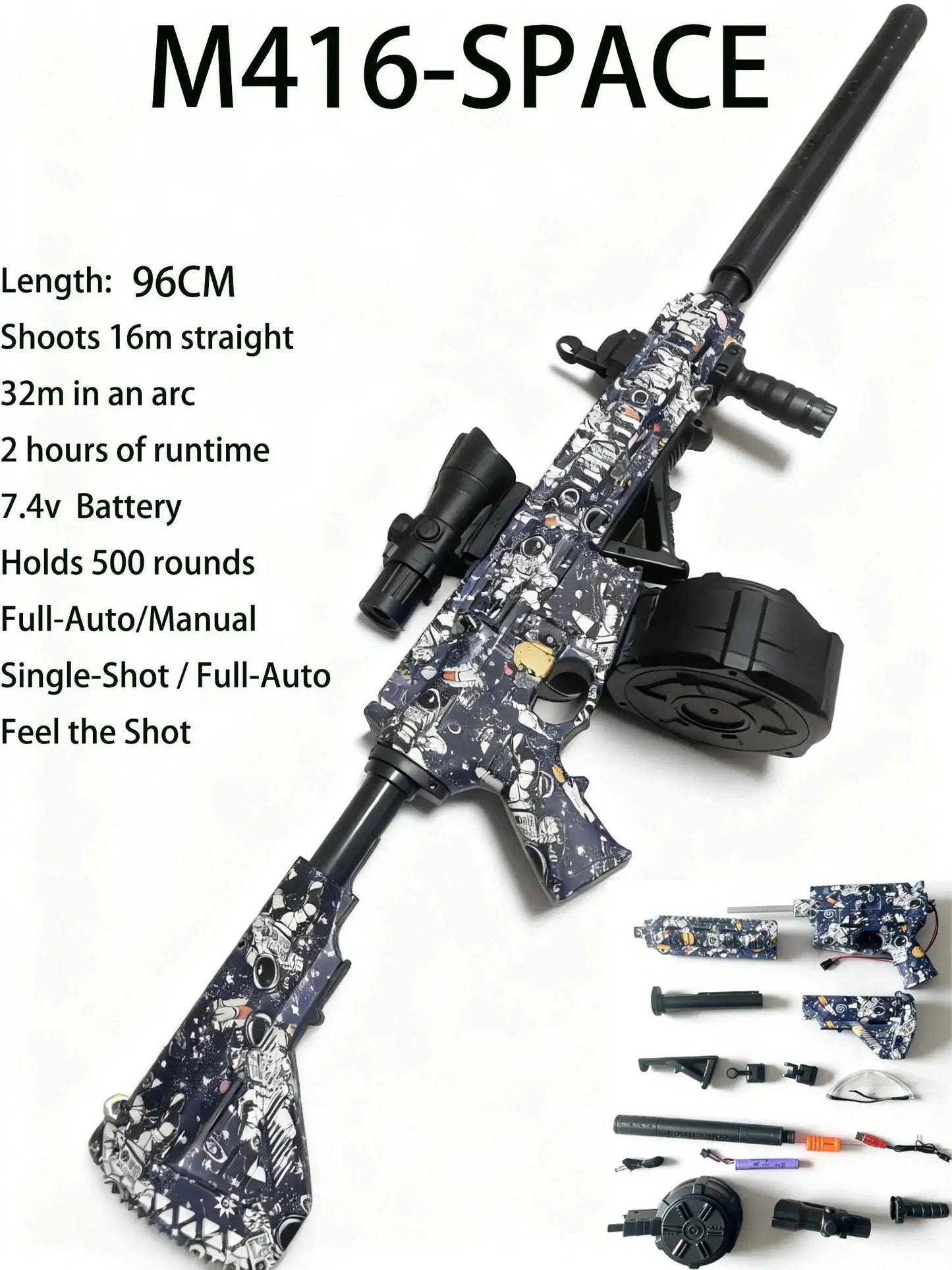 M416 Full Auto Gel Blaster Gun For Outdoor Battle - ToylandEU™