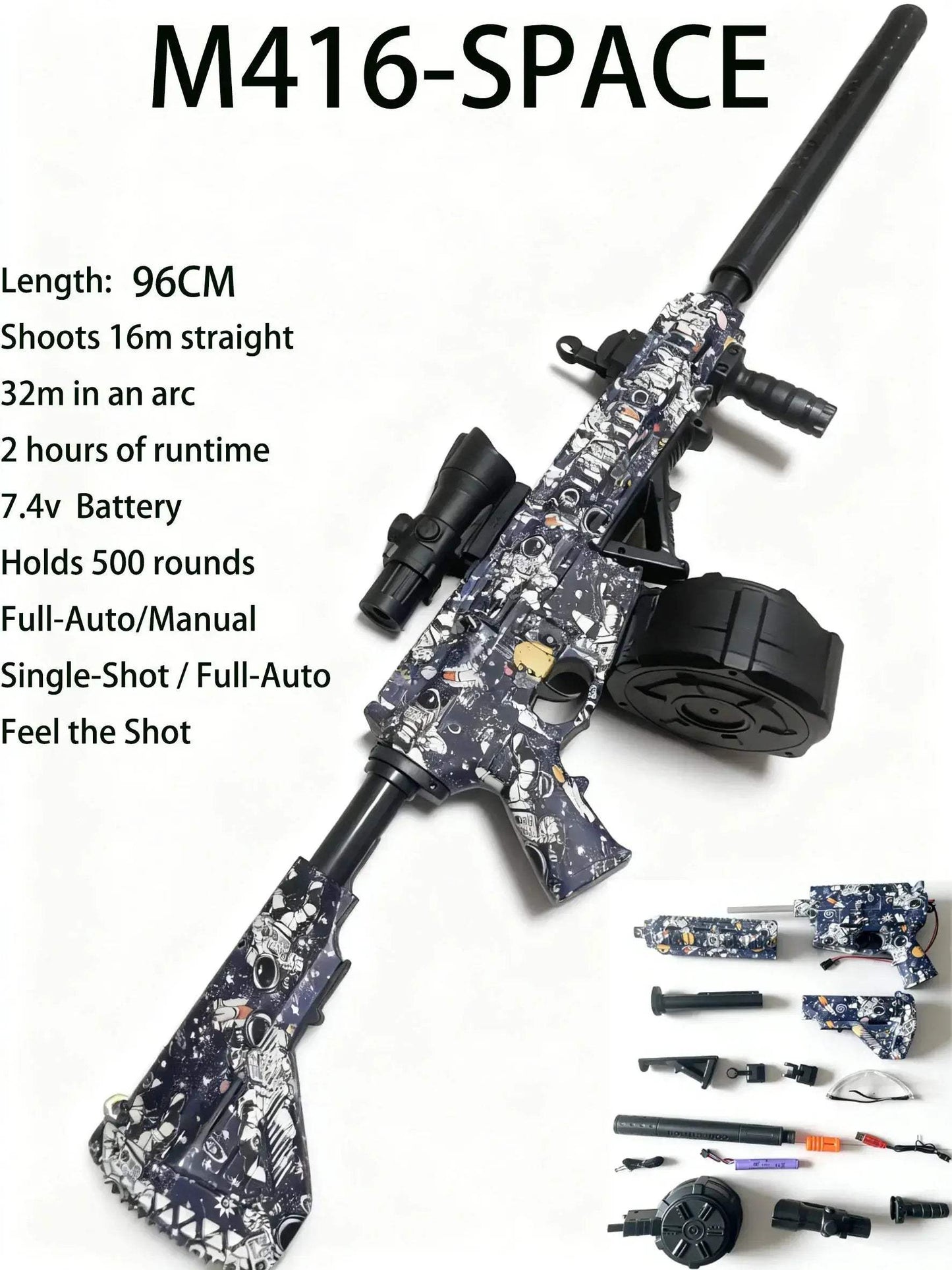 M416 Full Auto Gel Blaster Gun For Outdoor Battle Domination - ToylandEU