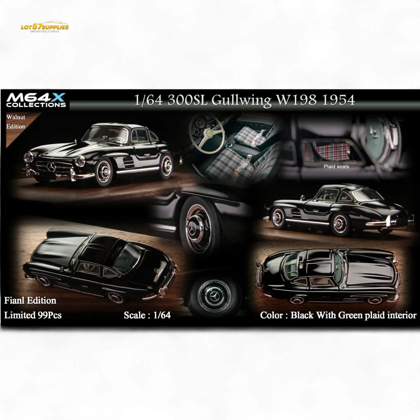 M64X 1:64 300SL W198 1954 Final Edition – Black Limited to 99 Pcs - ToylandEU