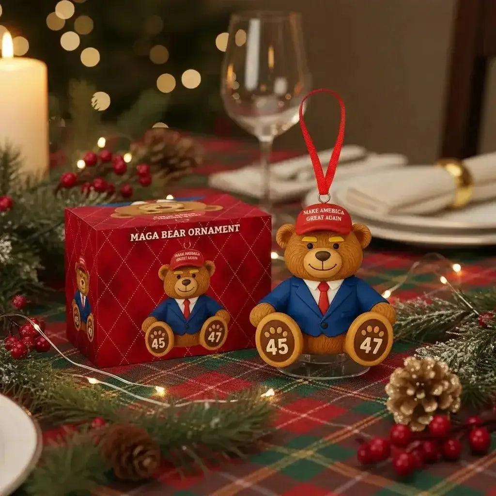MAGA Bear Ornament Limited Edition Resin Christmas Ornament - ToylandEU™