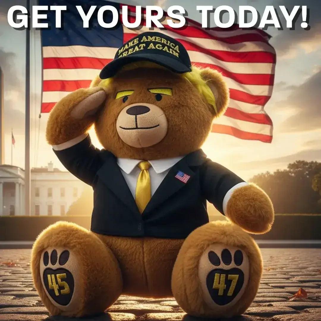 MAGA Bear Trump Teddy Limited Edition Black Gold - ToylandEU™