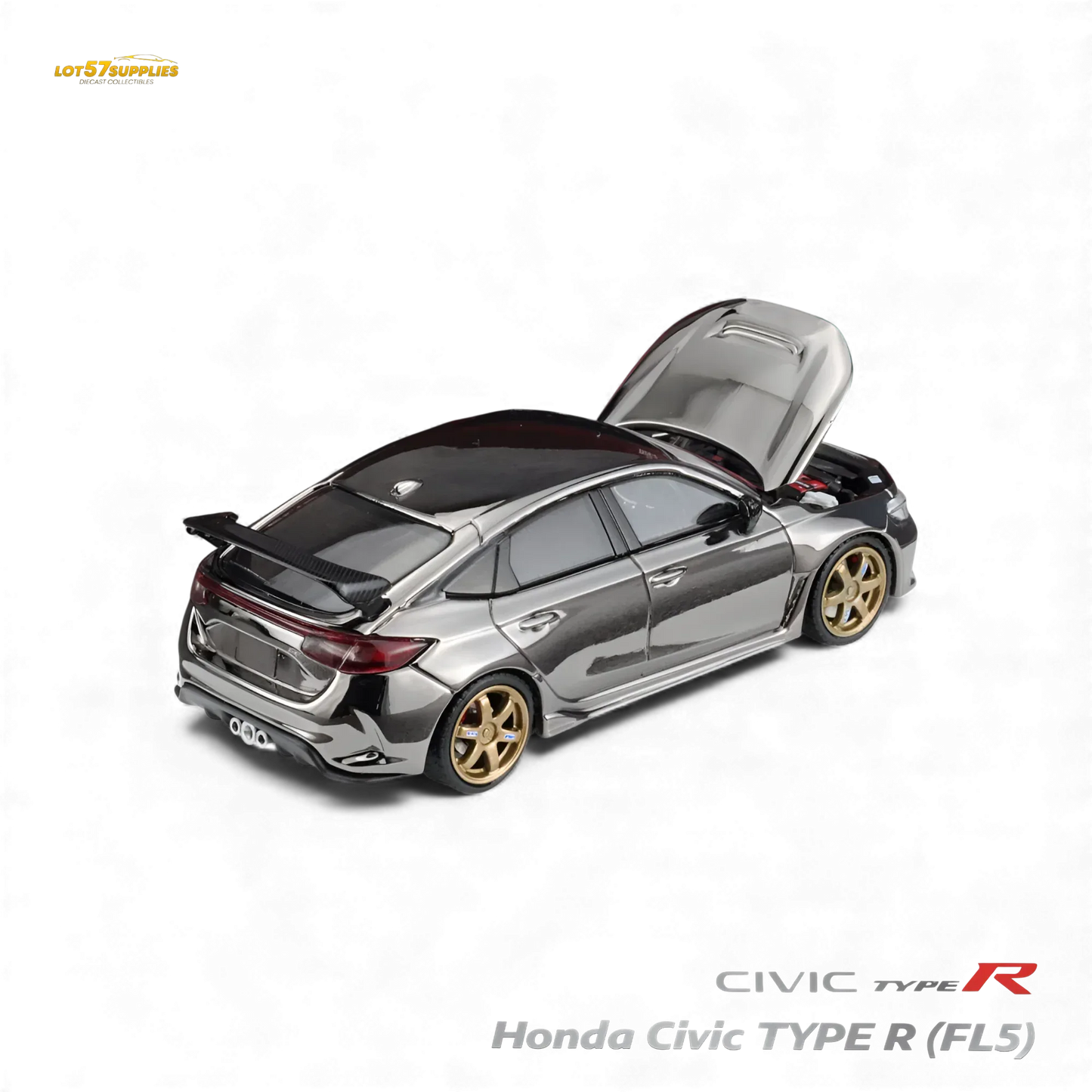 MH Honda Civic Type R FL5 Chrome Gun Black 1:64 - ToylandEU