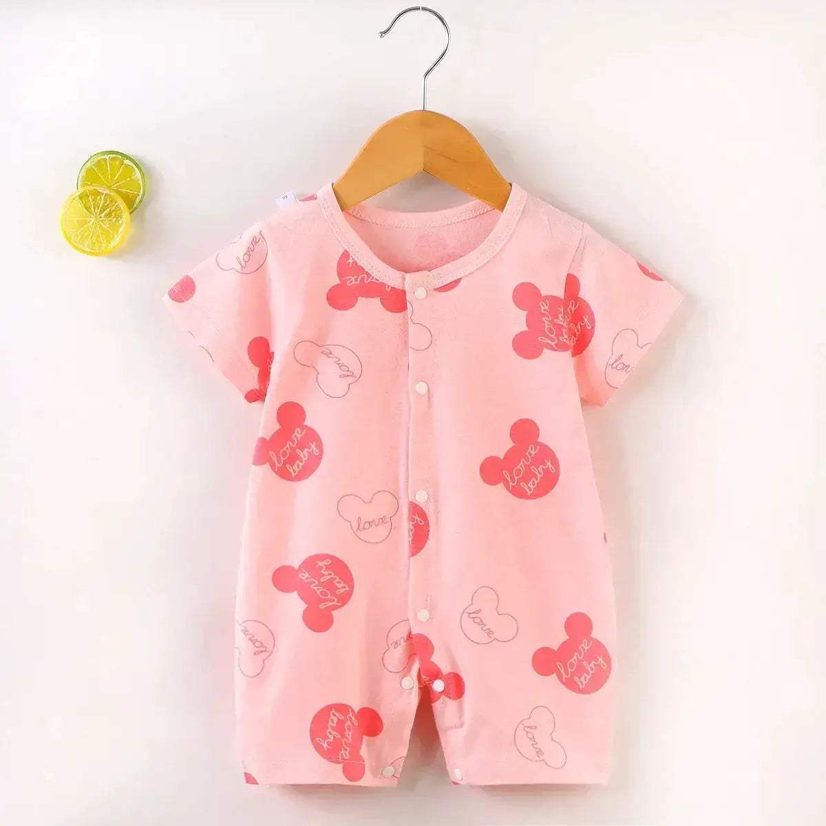 MINISOCN Baby Romper One Piece Mickey Cartoon Short Sleeve For Newborns - ToylandEU