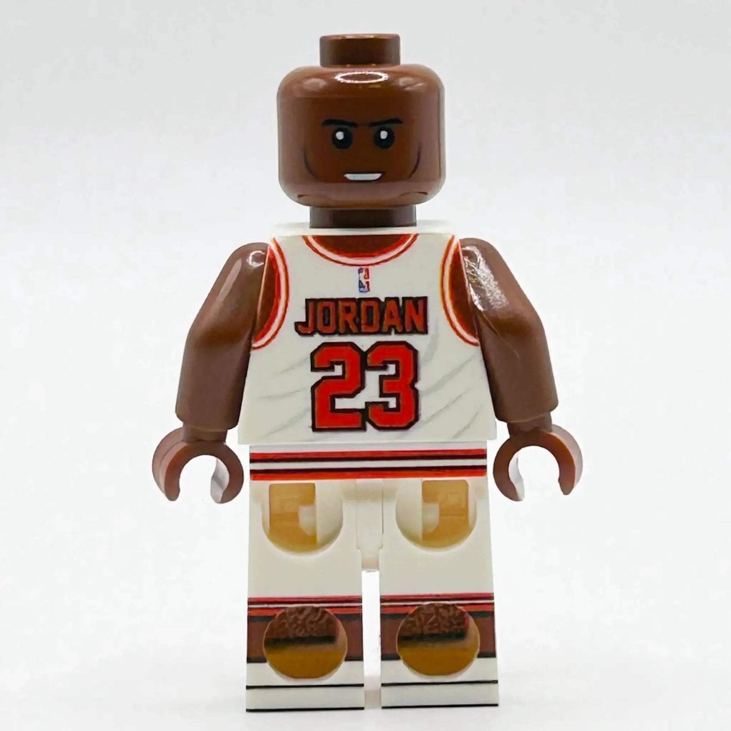 MJ #23 (White Jersey) Basketball Player Minifig made using LEGO parts - B3 Customs - ToylandEU