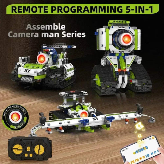 5-In-1 Programmable Robot Building Blocks Educational Toy With Digital Display - ToylandEU