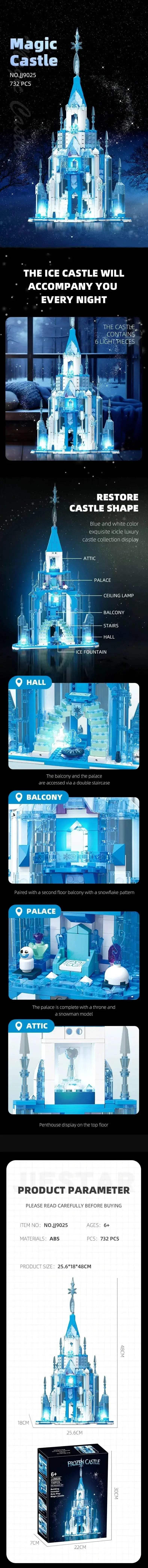 732PCS Ice Snow Castle Building Blocks Fairy Tale Princess Magic Castle - ToylandEU