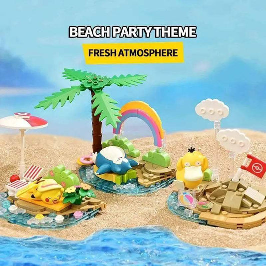MOC Building Blocks Pikachu Psyduck Seaside Party Scene - ToylandEU™