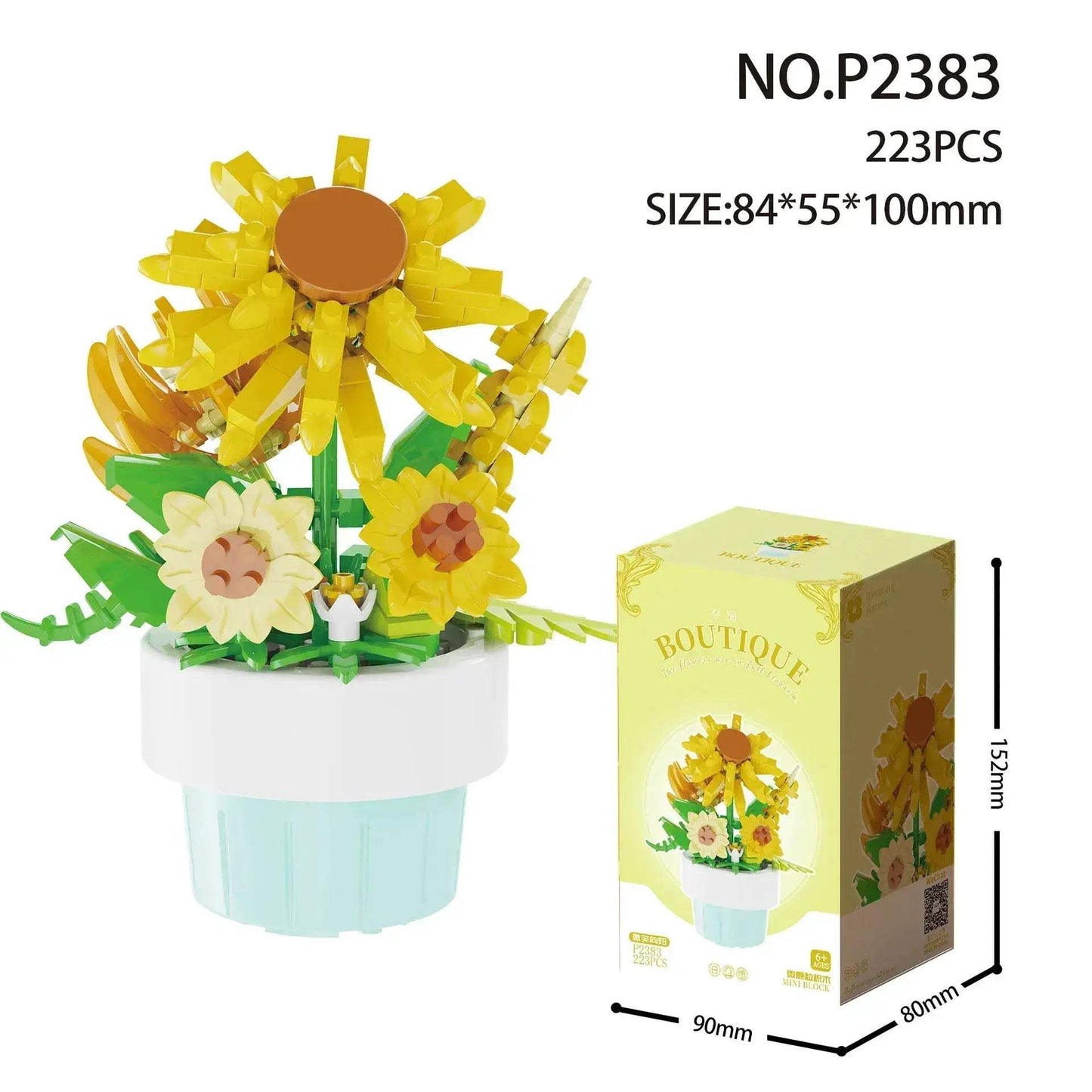 Building Blocks Rose Bouquet Creative Flower Model For Home Decor - ToylandEU