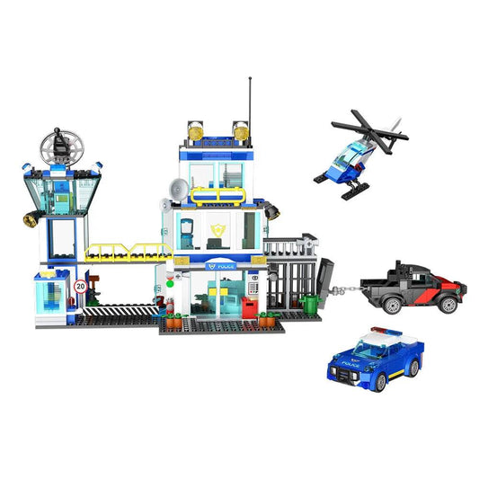 MOC City Police Station Model Building Block Building Bricks MOC Adult Gift - ToylandEU
