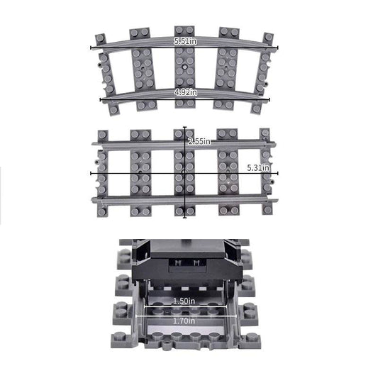 MOC Creative Expert Ideas City Train Tracks Building Blocks - ToylandEU