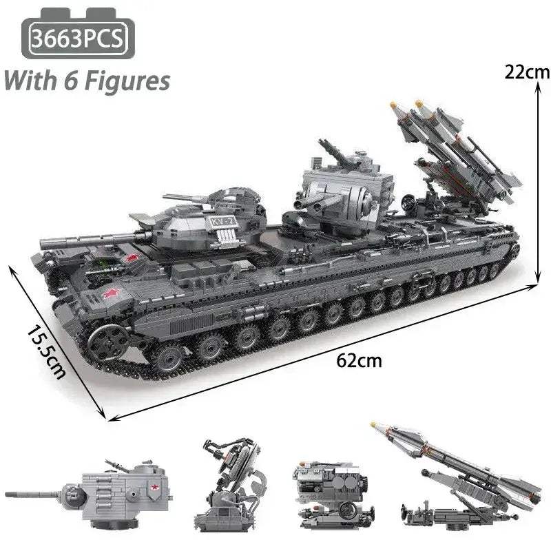 MOC Durable Military Tank Building Blocks Set For Kids - ToylandEU