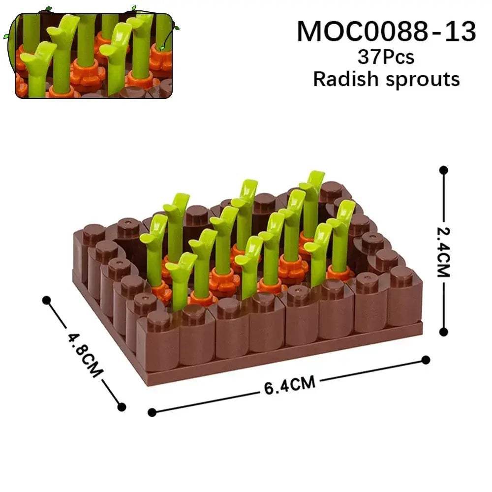 Farm Building Blocks Set With Flower And Animal Figures - ToylandEU