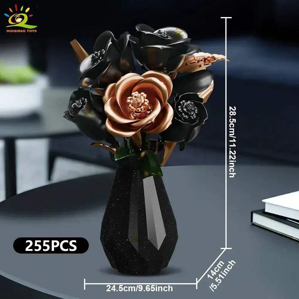 MOC Huiqibao 3D Flower Building Blocks Rose Tulip Bouquet Home Decor Gift - ToylandEU