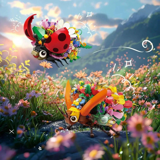 MOC Insect Flower Building Blocks Creativity Ladybug Beetle Bee - ToylandEU™