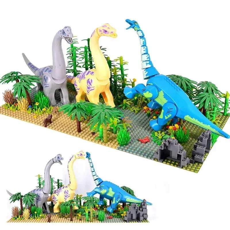 Jurassic Dinosaur Building Blocks Set With Rainforest Accessories - ToylandEU