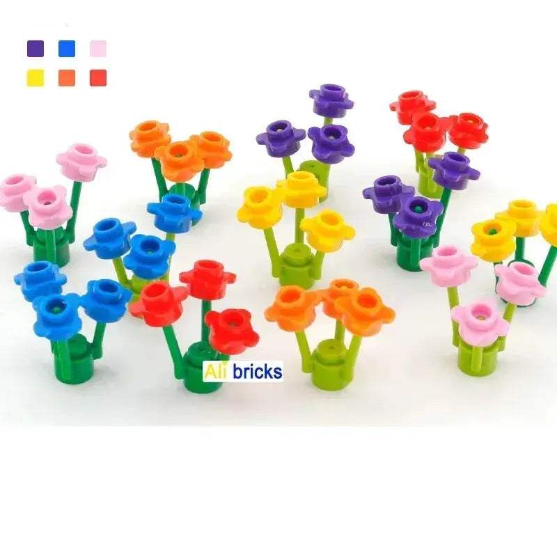 MOC Lego Compatible Round 1x1 Flower Edge Plates Multi Color Blocks - ToylandEU