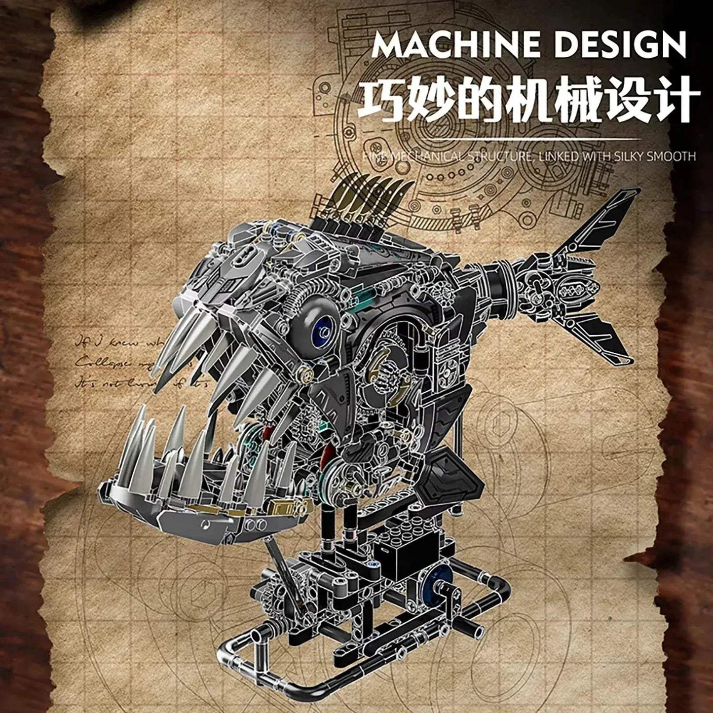 Mechanical Piranha Building Blocks Kit for STEM Education - ToylandEU