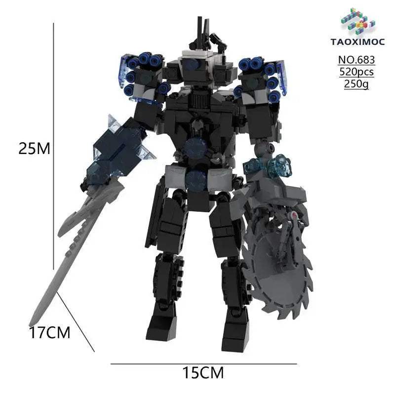 NewMoc Skibidi Toilet Man Building Blocks Camera Speaker Bricks Audio Robot Model Set for Kids and Adults Gift - ToylandEU